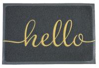 Коврик придверный пористый ComeForte "Hello" 60*90 Серый 20шт/уп