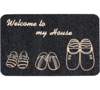 Коврик влаговпитывающий ComeForte «ВЕЛЮР» ТАПОЧКИ 60х90см Серый 10шт/уп