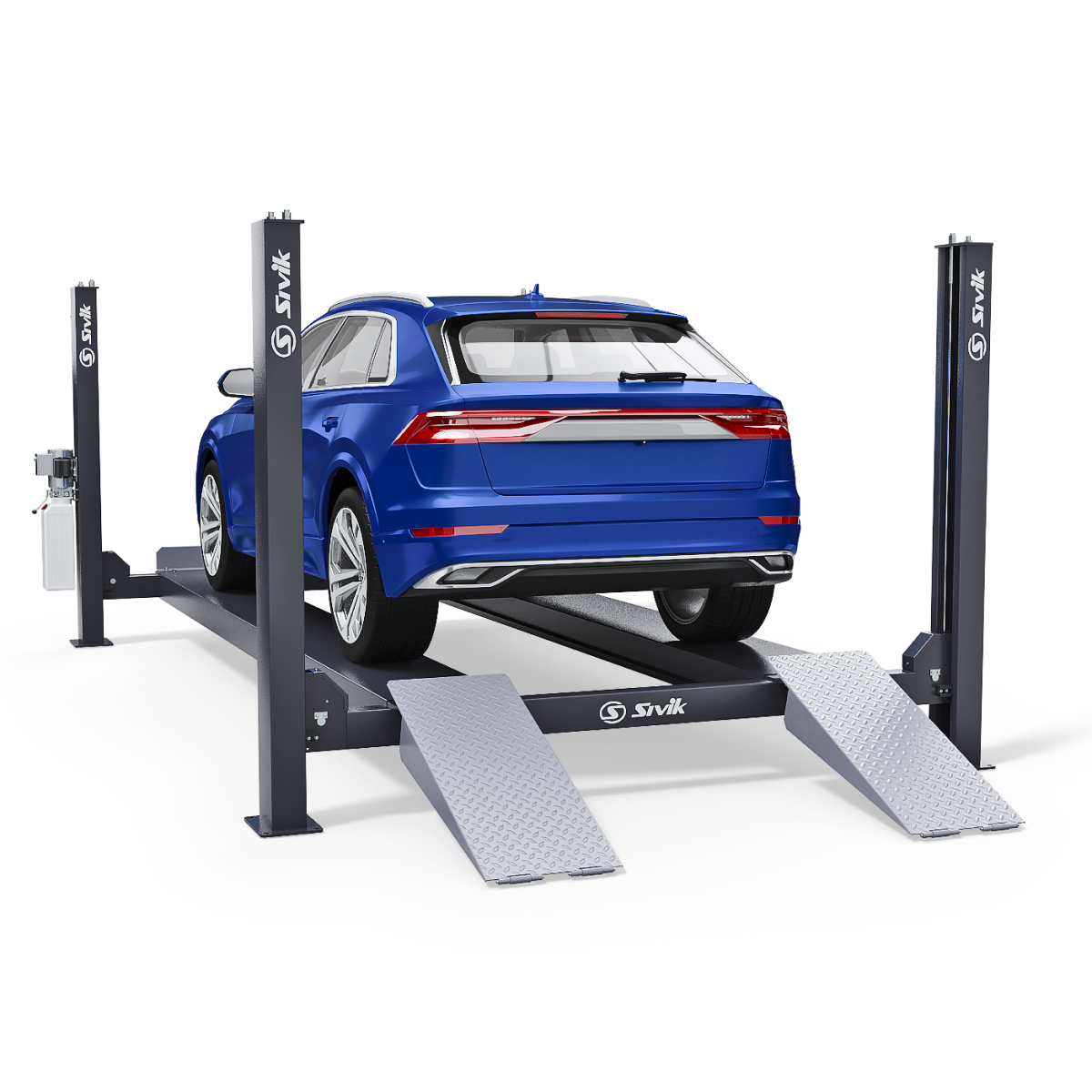 Четырехстоечный электрогидравлический подъемник ПГА-6500/4 (слесарный) Синий RAL5017