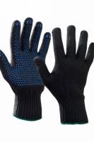 Перчатки СВС ХБ с ПВХ черные 10класс 22,5см вес 42гр (300пар)