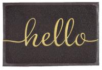 Коврик придверный пористый ComeForte "Hello" 60*90 Коричневый 20шт/уп