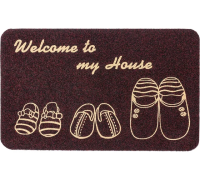 Коврик влаговпитывающий ComeForte «ВЕЛЮР» ТАПОЧКИ 60х90см Черный 10шт/уп