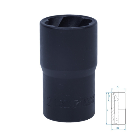 9TD403-21M Головка для поврежденного крепежа 1/2", 21мм KING TONY 