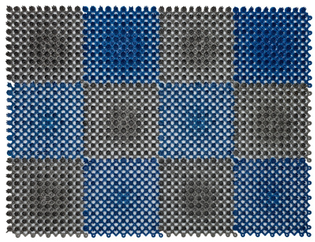 Щетинистое покрытие модульная 42Х56 см из 12-ти сегментов серо-синий 20шт/уп