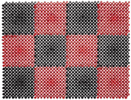 Щетинистое покрытие модульная 42Х56 см из 12-ти сегментов черно-красный 20шт/уп