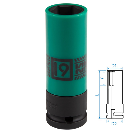 494519M KING TONY Головка ударная в ПЛАСТИКЕ 1/2", 19мм