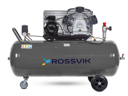 Компрессор поршневой ROSSVIK СБ4/С-200.LB40, 580л/мин, 10бар, ресивер 200л, 380В/3кВт RAL7016 СЕРЫЙ