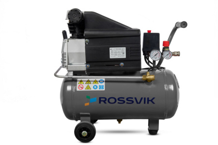 Компрессор поршневой ROSSVIK СБ4/С-24.J1047В, 200л/мин, 8бар, ресивер 24л, 220В/1,5кВт RAL7016 СЕРЫЙ